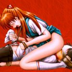 Asuka Langley Pulls Her Dirty Panties Over Shinji's Head and Pees On His Face During Facesitting While Doing a Handjob With Her Dirty Sock