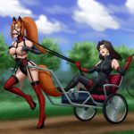 Extreme Lezdom BDSM Pet Play and Whipping With Fetish Clothing Art