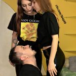 Two Teen Bratty Girls In Latex Pants - Double Spitting Femdom Humiliation