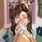 Subby Stepsister Sniff Dirty Sock to Smoking Dominant Stepsister - Lezdom Socks Worship Art