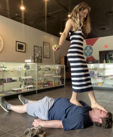 Amateur Public Full Weight Trampling Femdom and Stepped On Face