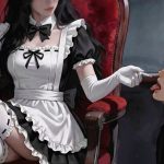 Maid drinks expensive wine and smokes a cigarette while relaxing in an armchair, while using the mouth of the owner of the house as a human ashtray - Art Femdom