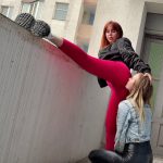Submissive Lesbian ElsiS Kissing Mistress Kira's Divine Ass Right on the Public Place - Amateur Lezdom Butt Worship